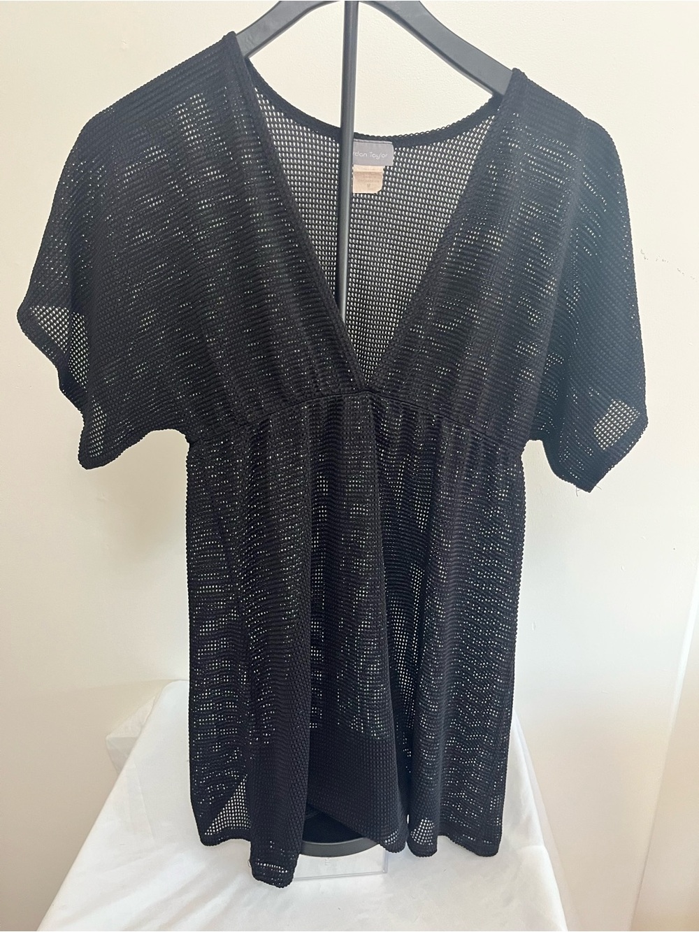 Jordan Taylor Black Mesh V-Neck Tunic